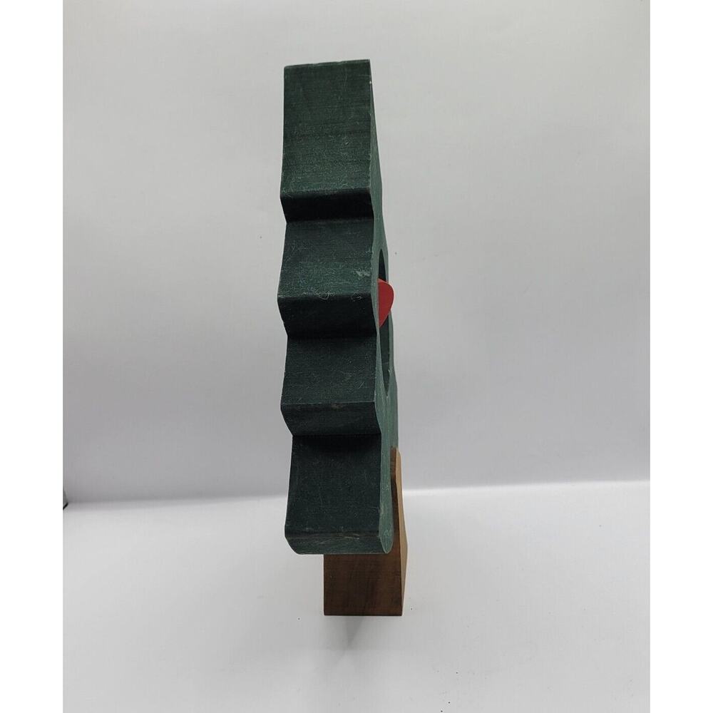 Vintage Primitive Wooden 10" Pine Christmas Tree Holiday Decor - Picture 2 of 7